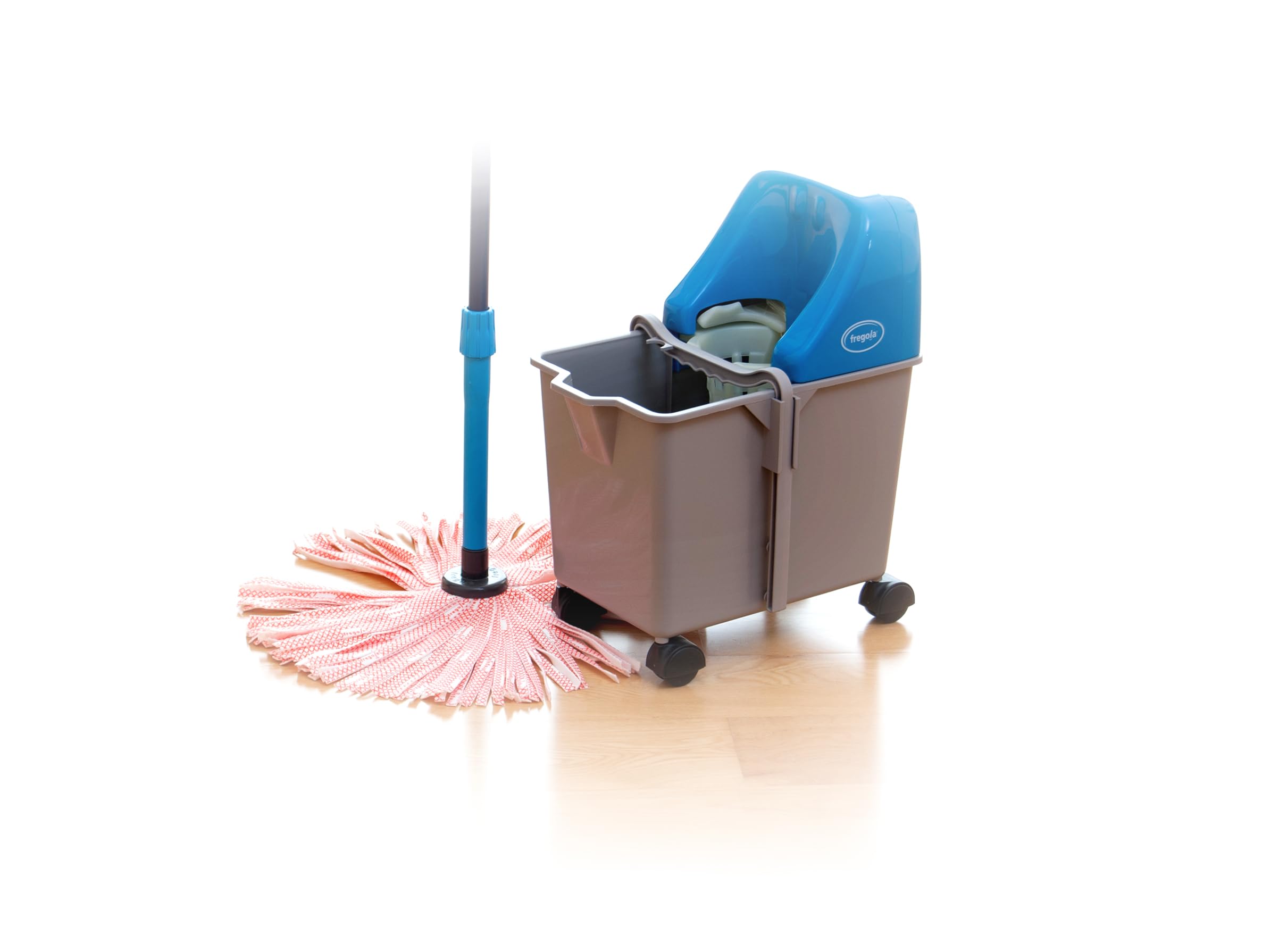 Fregola Kit – Escurre la fregona sin Esfuerzo ni Dolor | Escurridor automático ergonómico con batería | Sin Pedal ni presión Manual | Uso doméstico y Profesional