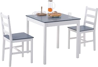 Sponsored Ad – Azkoeesy Solid Pine Dining Table and Chair Set of 3 Space-Saver Kitchen Table and Chairs Set
