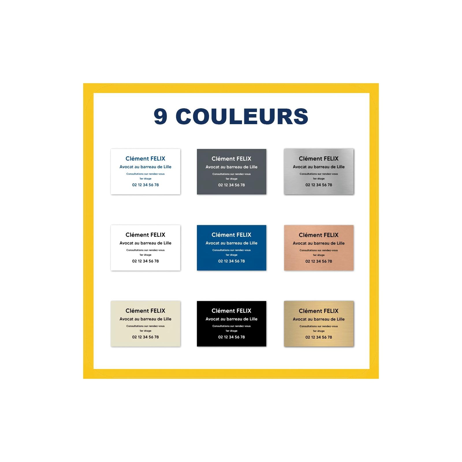 DECOHO - Plaque professionnelle personnalisée en PVC pour médecin - Argent lettres noires Vis + chevilles + cache vis