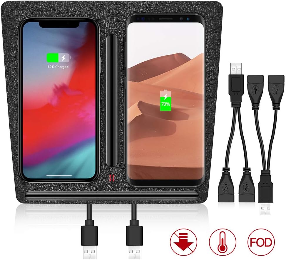 Viden Tesla Model 3 Wireless Charger, M3 Center Console Wireless Charging Charger Panel with USB Splitter Cable, for Latest Upgraded Tesla Model 3