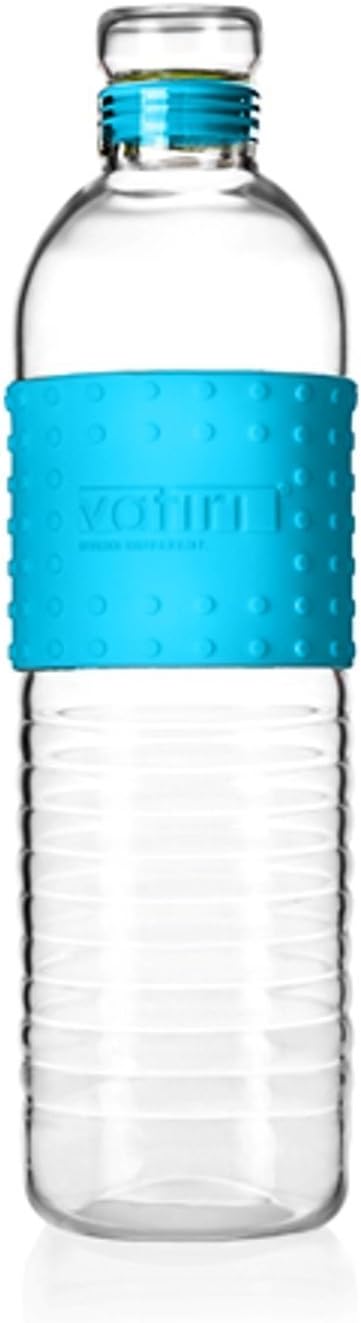 Vatiri Roy Series Handmade Glass Water Bottle, 500ml 16.9 fl oz,Blue