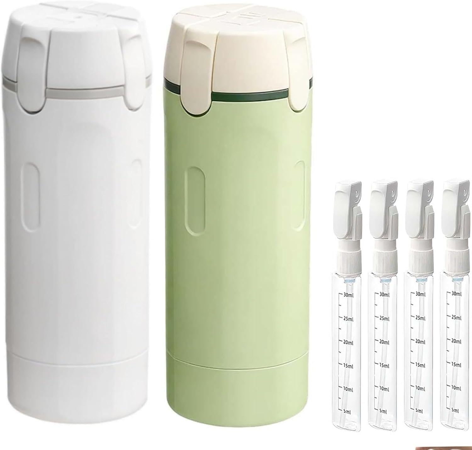 4 in 1 Travel Perfume Bottle Refillable, 4 Pack 30ML Travel Bottles for Toiletries, Leak-Proof & Portable Travel Dispensers Containers for Shampoo, Lotion (Mix)