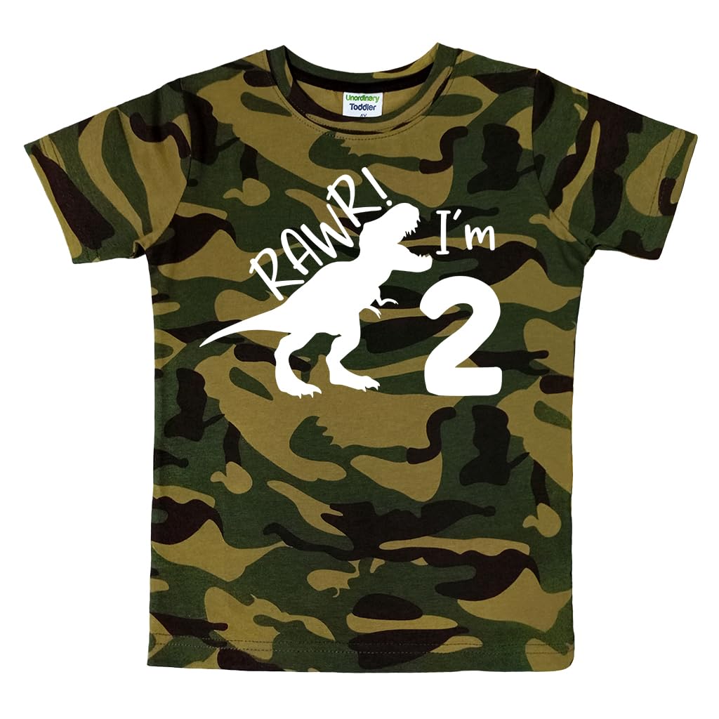 Unordinary Toddler2nd Birthday Shirt boy Dinosaur rawr im 2 Toddler Two Year Old Second Dino Outfit