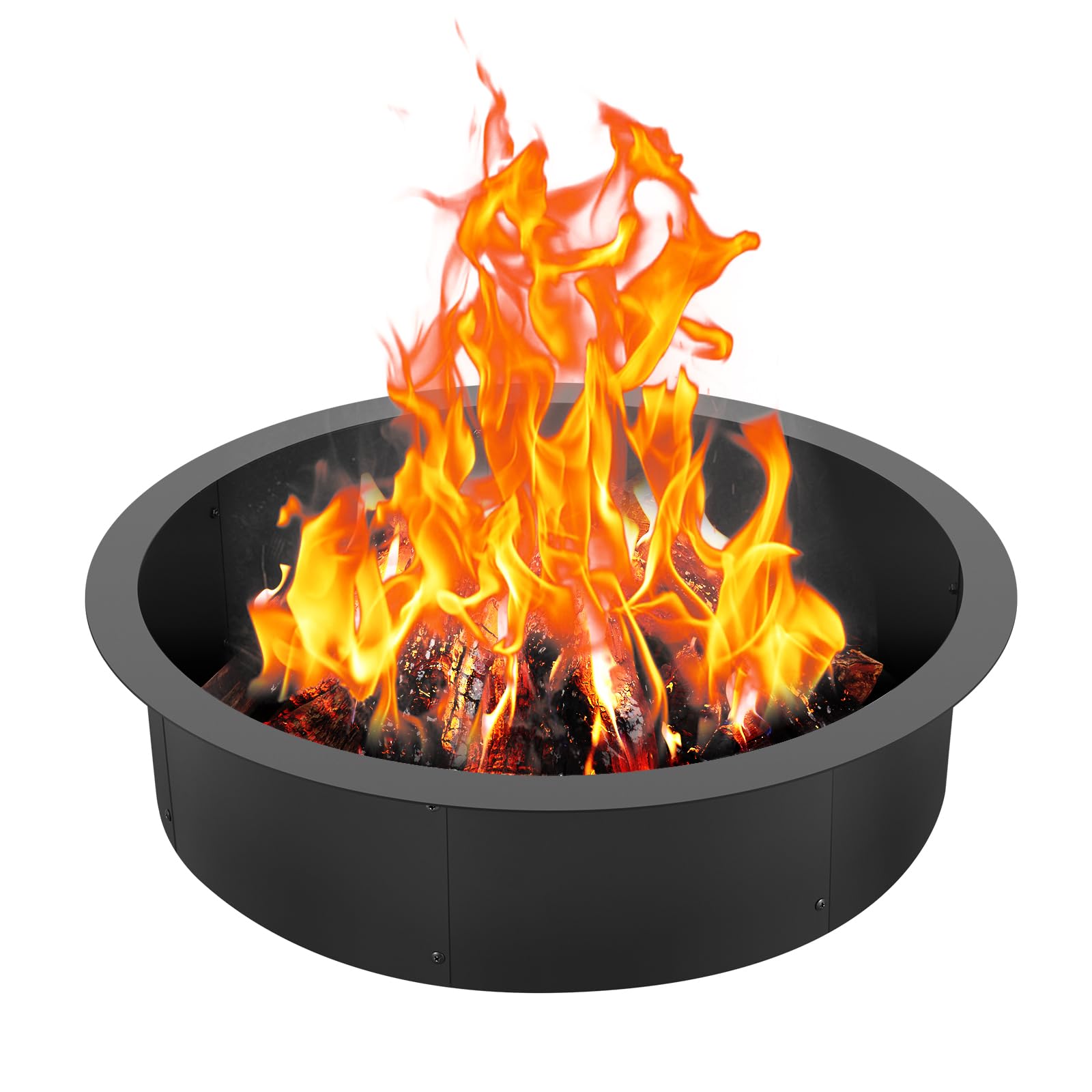 VEVOR Fire Pit Ring, 35-Inch Outer/31-Inch Inner Diameter, 10inch Height Fire Pit Insert, Heavy Duty Carbon Steel Liner DIY Campfire Ring above or In-Ground, for Outdoor Camping, Bonfires