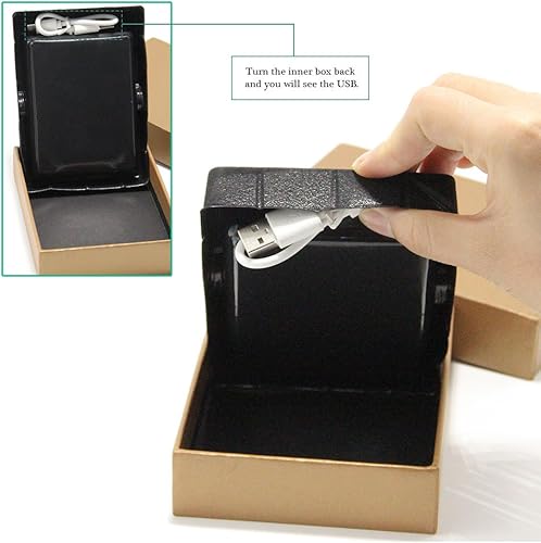 Miniatura 3 de Caja de cigarrillos de metal dorado con encendedor electrónico USB recargable Hold 20 piezas cigarrillos