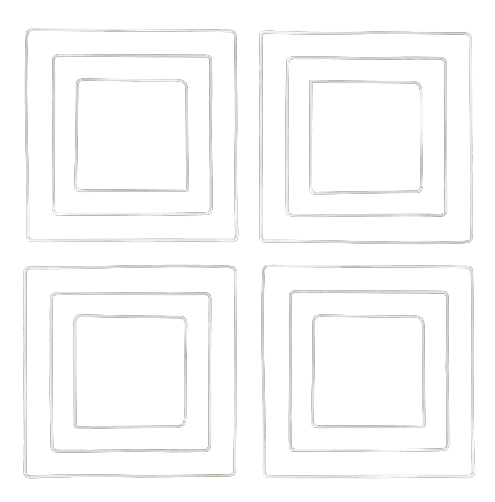 Tiptop Decoration Premium Silver Steel Square Rings Hoops for Macramé and Dream Catchers Craft [Size 6-8-10 Inches] (Multipurpose) (Set of 4 Pcs Each Size)-image-31