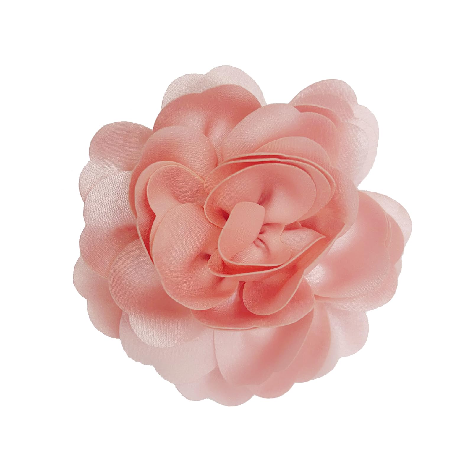 Dainty Fabric Rose &amp; Camellia Flower Oversized Brooch Pins &amp; Hair Clip - Large Lapel Pin, 4.3in/7.5in