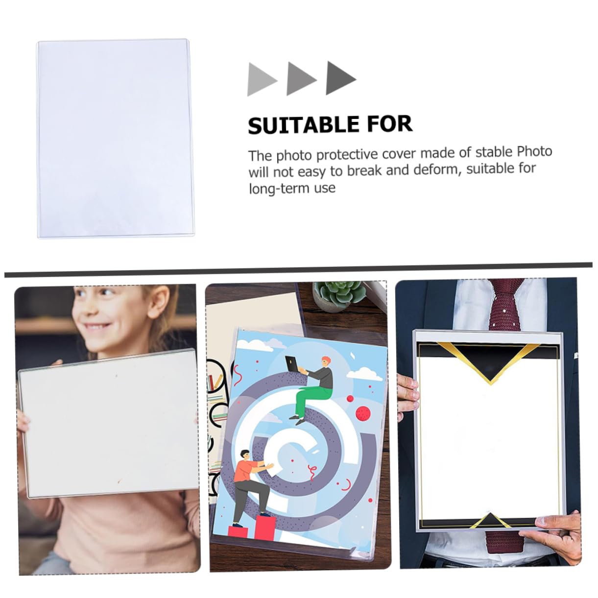 Buste Protettive in Forma Semplice e Ordinata in Plastica Bianca per Foto 12 Pezzi e Visualizzare Fotografie Custodie Pratiche per Proteggere Immagini