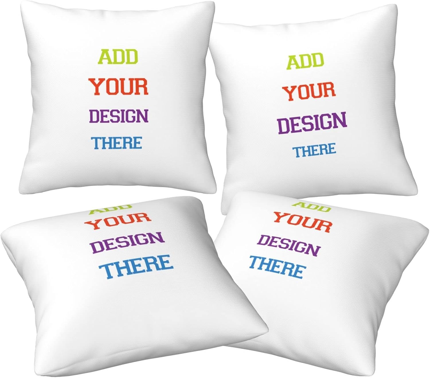 Custom Pillow Case 18*18 In with Picture Text Customized Photo Pillowcase,Personalized Throw Pillow Cover for Couple Kid Adult Family Customizable Gifts Birthday Valentine's Day Christmas 4pcs
