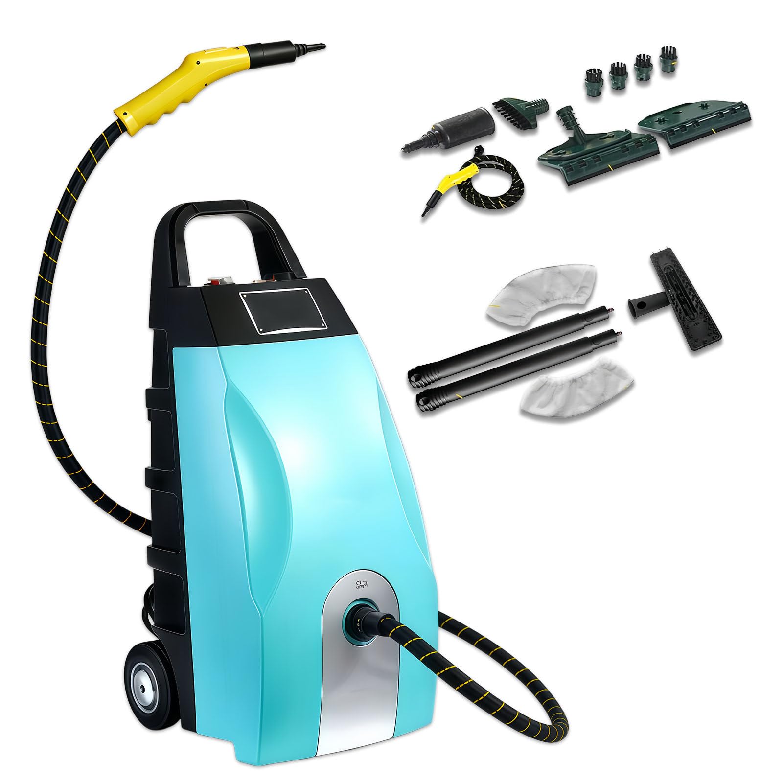 Glowdora Commercial Grade 3000w Steam Cleaner – 3.5l High-Temp Steamer, Fast 40-Sec Heat-Up, Continuous Steam – Deep Clean Restaurant Kitchen Grease, Grills, Tile Floors, Auto & Patio Surfaces Blue