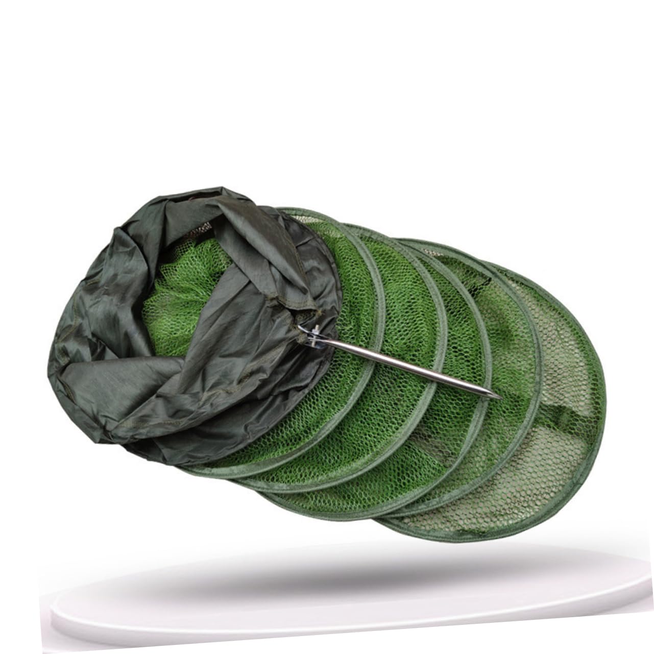 KOMBIUDA Filet de pêche Pliable en Acier Inoxydable Robuste Filet de Protection pour la pêche Filet de pêche Portable pour la pêche Sauvage et Le Stockage du Poisson