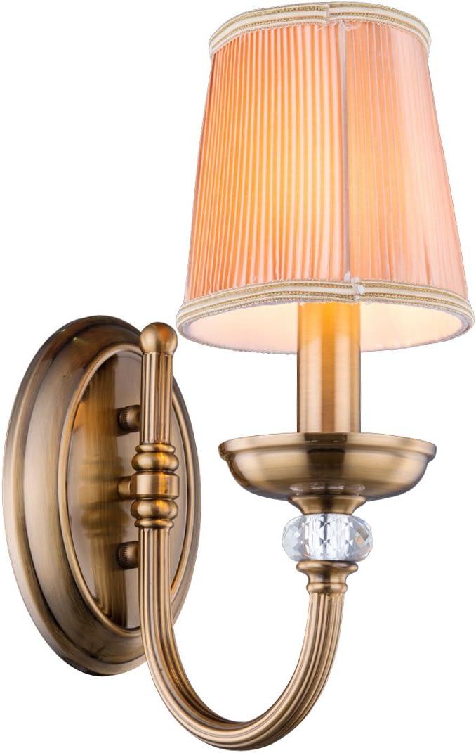 QIRUI QIRUI Classic Vintage AC110-240V Warm White 2800-3200K Wall Lamp Holder With Fabric Lampshade,Indoor Aisle Light Fixture for Home Hotel Restaurant Washroom (E14 Socket 1)