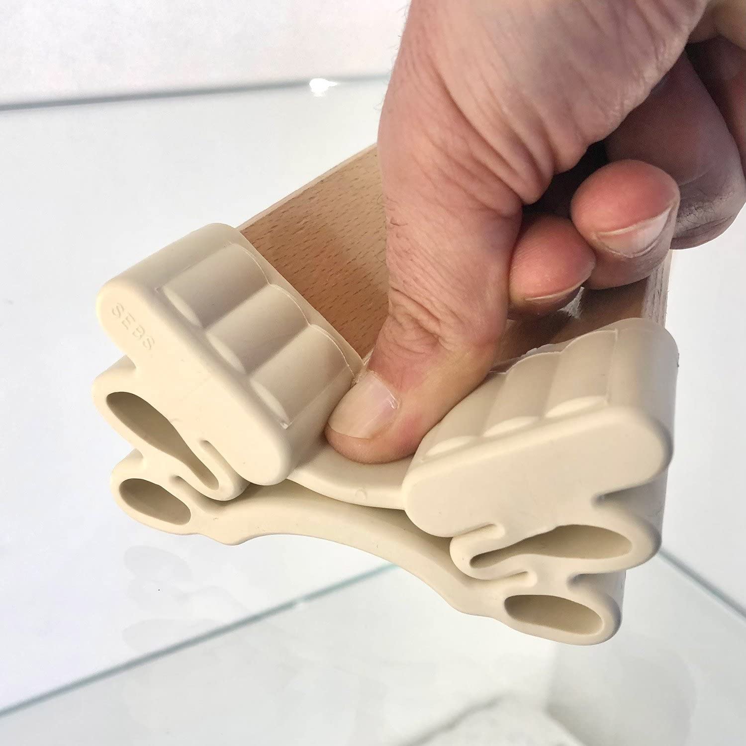 Soluko - Kit 4 Supporti ammortizzati porta doghe da 38mm a 2 posti mod. SEBS