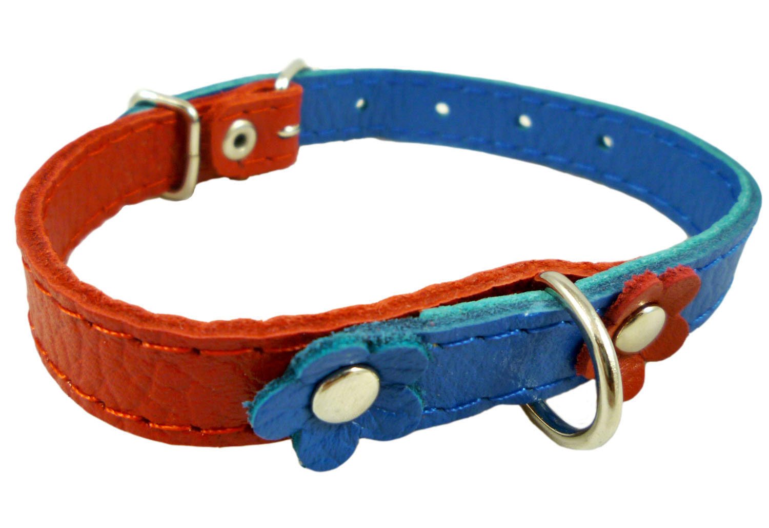 Genuine Leather Designer Dog Collar, Daisy, 11