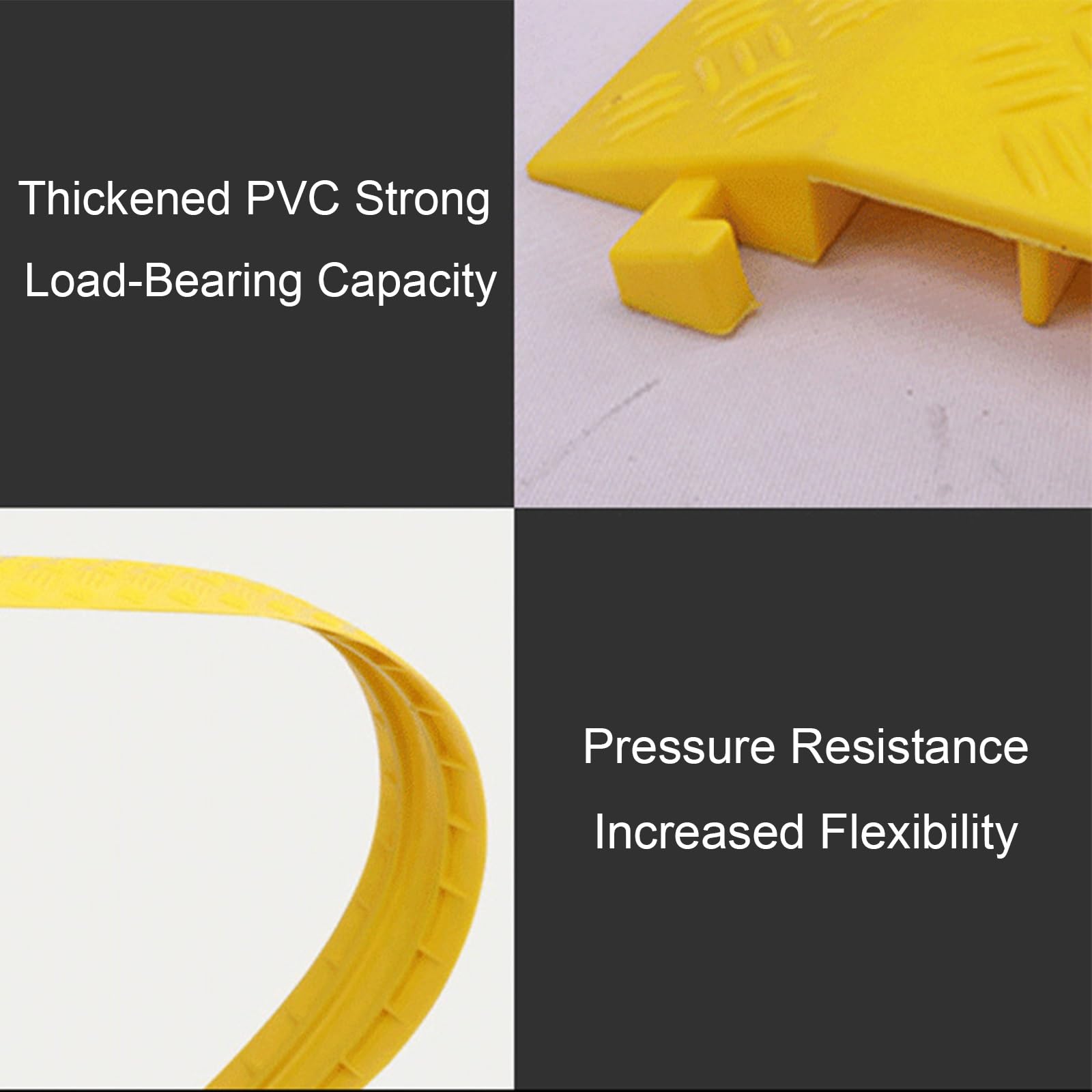 Pasacables Suelo para Interiores y Exteriores, Canaleta Cables Suelo con Enclavamiento para Uso en Oficinas y Almacenes, Evita Tropiezos(Yellow)