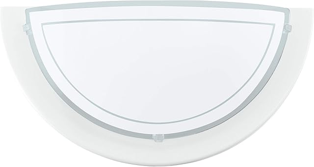 EGLO Planet 1 wall lamp, 1-flame wall lamp, wall lamp mad of steel and glass, living room lamp white and clear, hall lamp with E27 socket