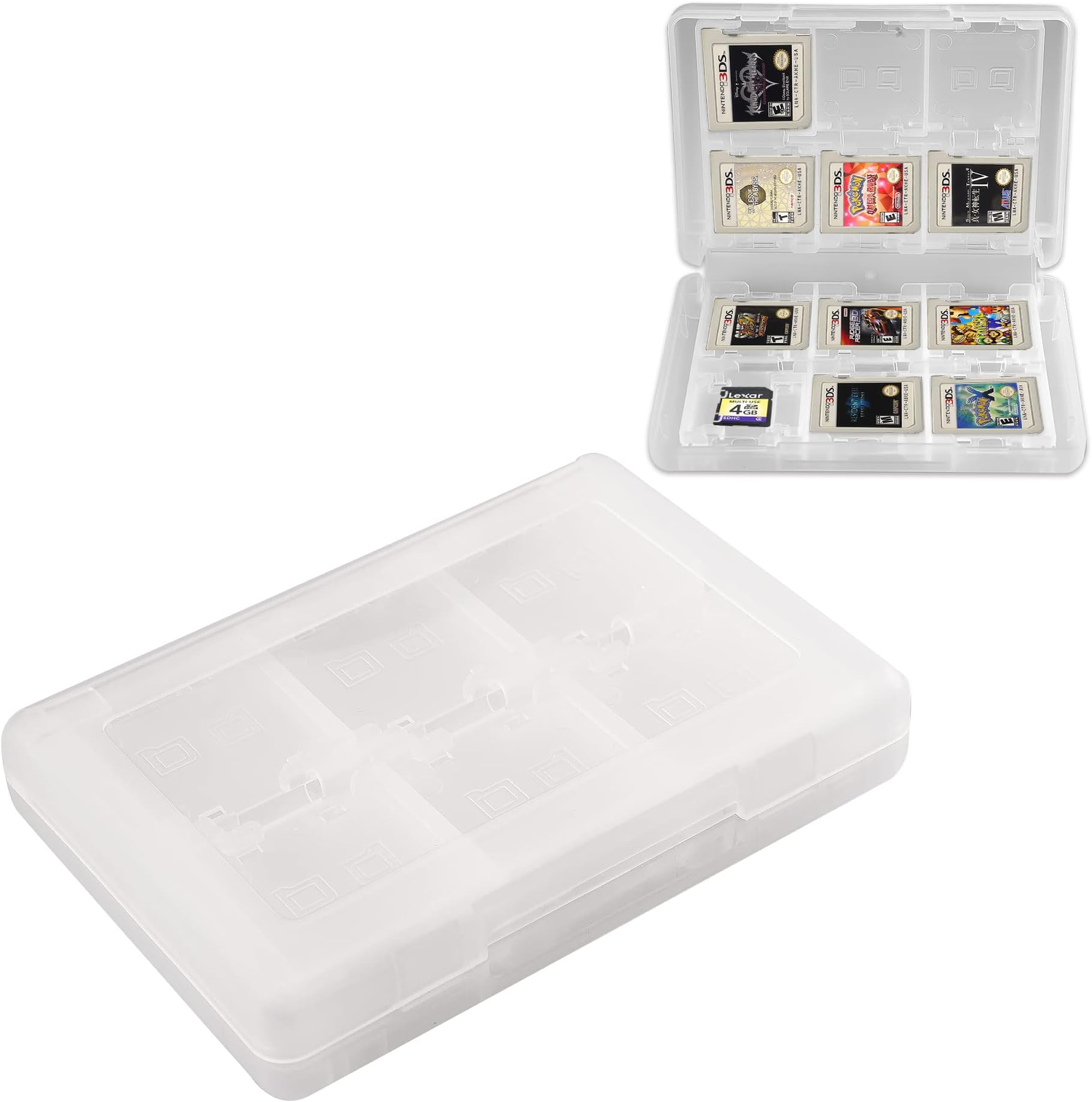 3DS Game Holder Card Case, 28-in-1 Game Holder Card Case Compatible with Nintendo NEW 3DS / NEW 3DS XL / 3DS / 3DS XL / DSi / DSi XL / DS / NEW 2DS /NEW 2DS XL / 2DS/ 2DS XL Catridge Storage Box (White)