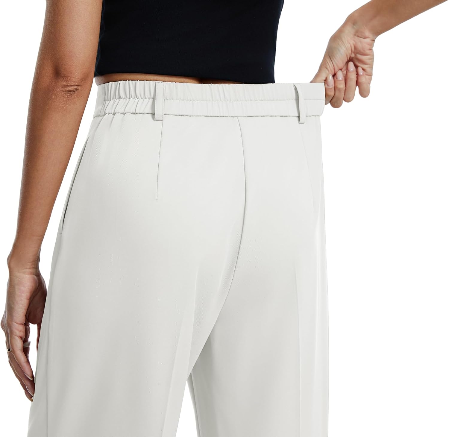 Women's Wide Leg Business Casual Pants High Waisted Straight Leg Work Trousers with Pockets