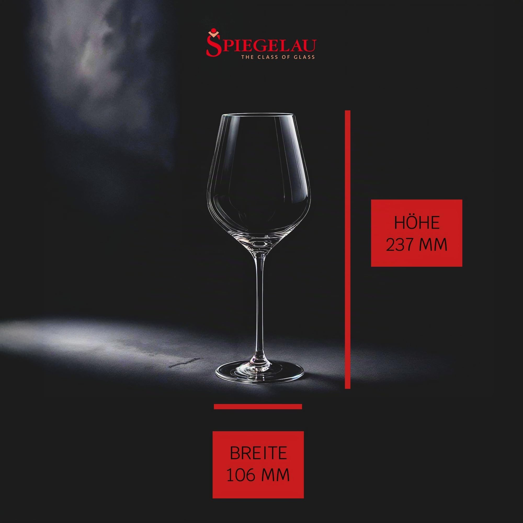 Spiegelau Rotweingläser 734 ml, 4 Stück, Hi-Lite, 1750470, Burgunder Gläser aus Kristallglas, Weingläser Rotwein spülmaschinenfest