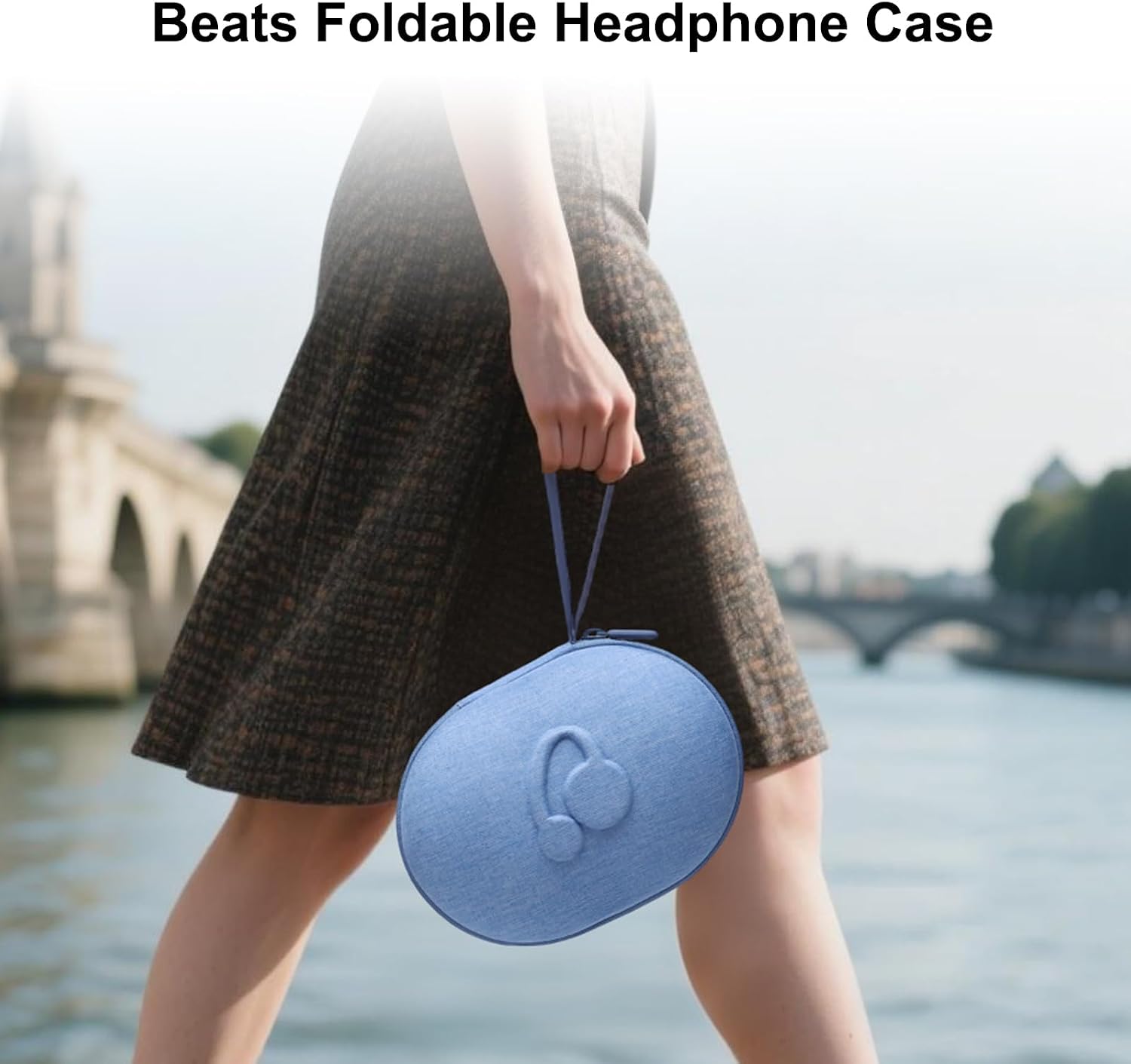 LTGEM Headphones Carrying Case Compatible with Beats Studio Pro, Solo 4, Studio 3, Solo 3, Solo 2 Over-Ear Headphones, Blue