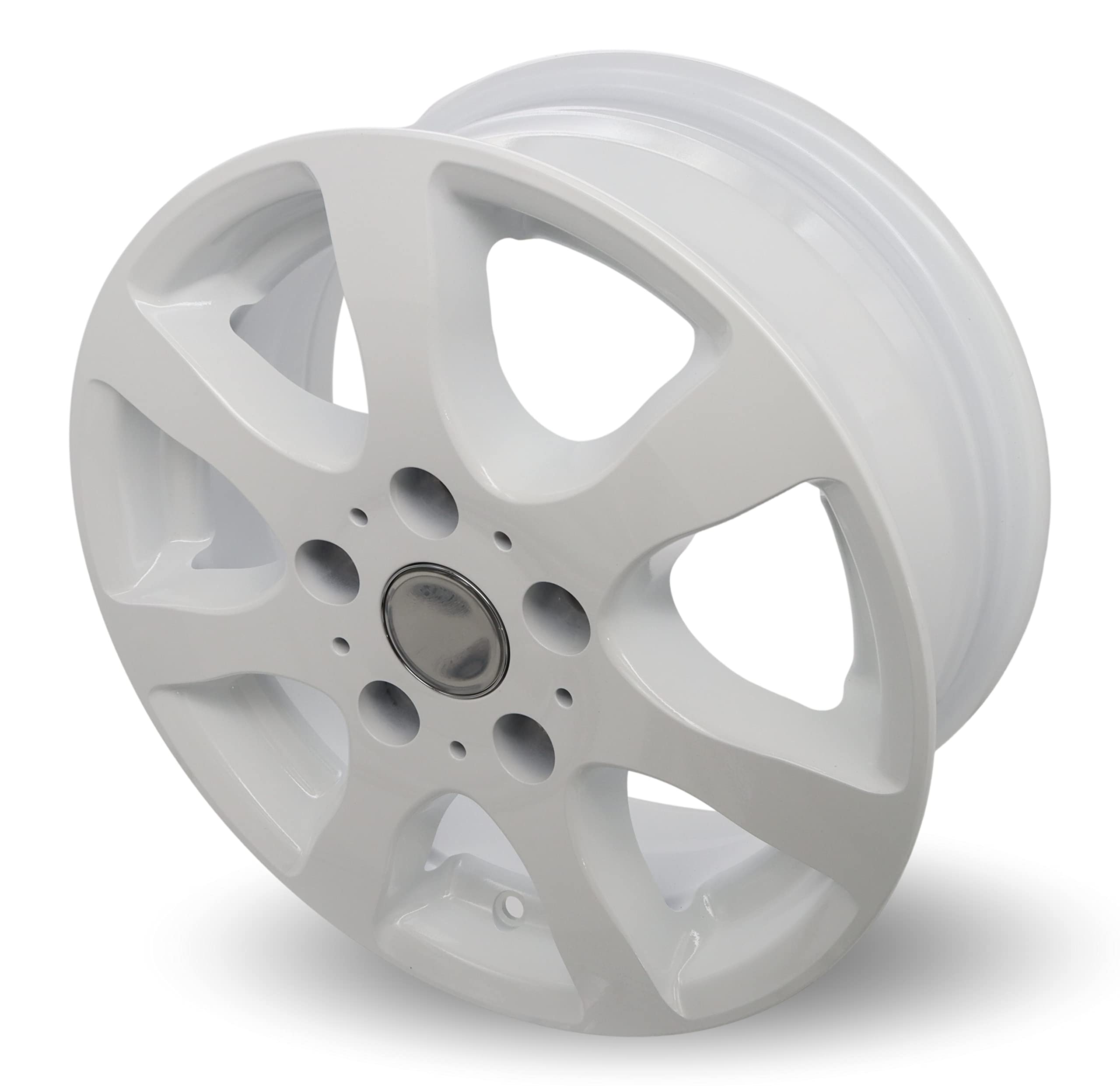 Cerchione in alluminio Tomason Germany TR3 6014 bianco 6 J x 14, 112 x 5, ET30, portata 1000 kg, ad esempio per Hobby, Caravan, Rimorchio, Cerchi da 14 pollici