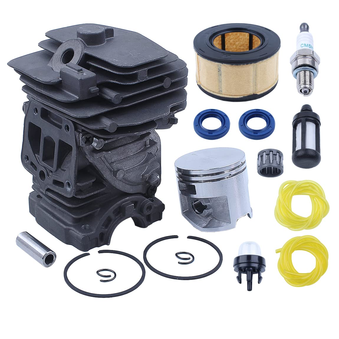 Kit Cylindre Piston 50 Mm Pour Tronçonneuse Husqvarna 362 365 371 372 – Inclut Joints, Bougie, Soupape
