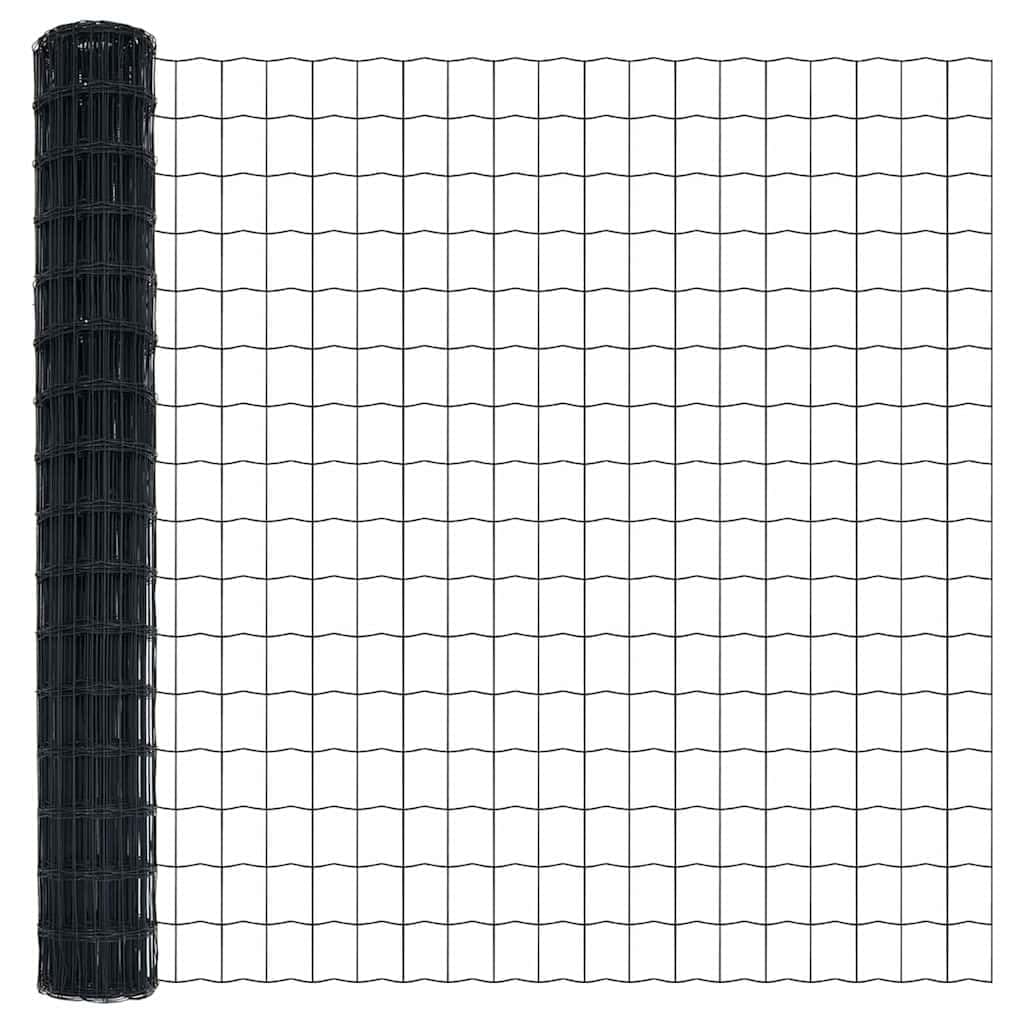 Recinzione Europea Con Ferro Rivestito in PVC, Struttura Resistente Alle Intemperie e ai Raggi UV, Recinzione da Giardino, Recinzione Modulare, Per Uso in Giardini e Patii Esterni, Grigio, 1.5 x 10 m