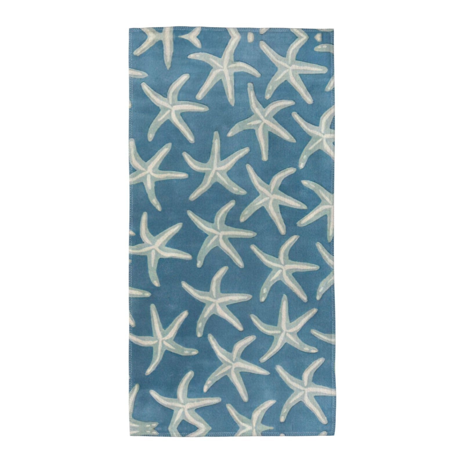 SDEGTHO Starfish Coastal Wool Soft Absorbent Long Towel For Gym Sports Picnic Leisure Use