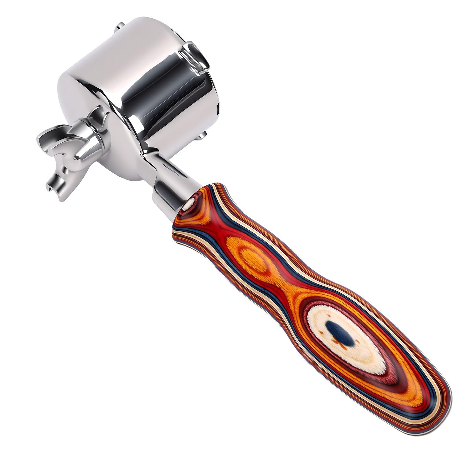 RIZGHWOY Portafiltro caffè 51 Mm con Tre Alette, Acciaio Inox e Manico in | Compatibile con Serie 9, Cestello in Acciaio 304 e Manico in Legno