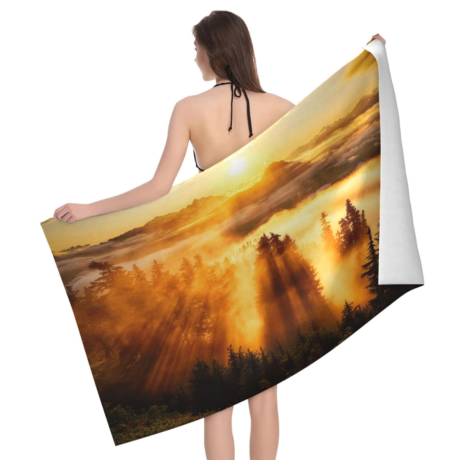 Lawenp State of Idaho Beach Towel, Lightweight Sand Free Quick Dry Microfiber Absorbent Bath Towel for Kids, Adults, Swimming, Bath, Yoga, Pool, Travel, Camping 32"X52"