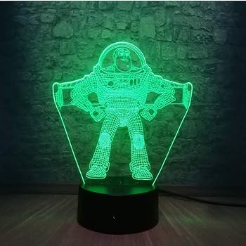 バズ・ライトイヤー トイストーリー　ロケット型ランプ　ルームライト　レア　レトロ Amazon.co.jp : かわいいトイストーリーバズライトイヤー3DLEDランプ7