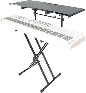 Rockville RKS42X 2-Tier X-Stand Keyboard or DJ Stand w Quick Release Bundle with Shelf (2 Items)