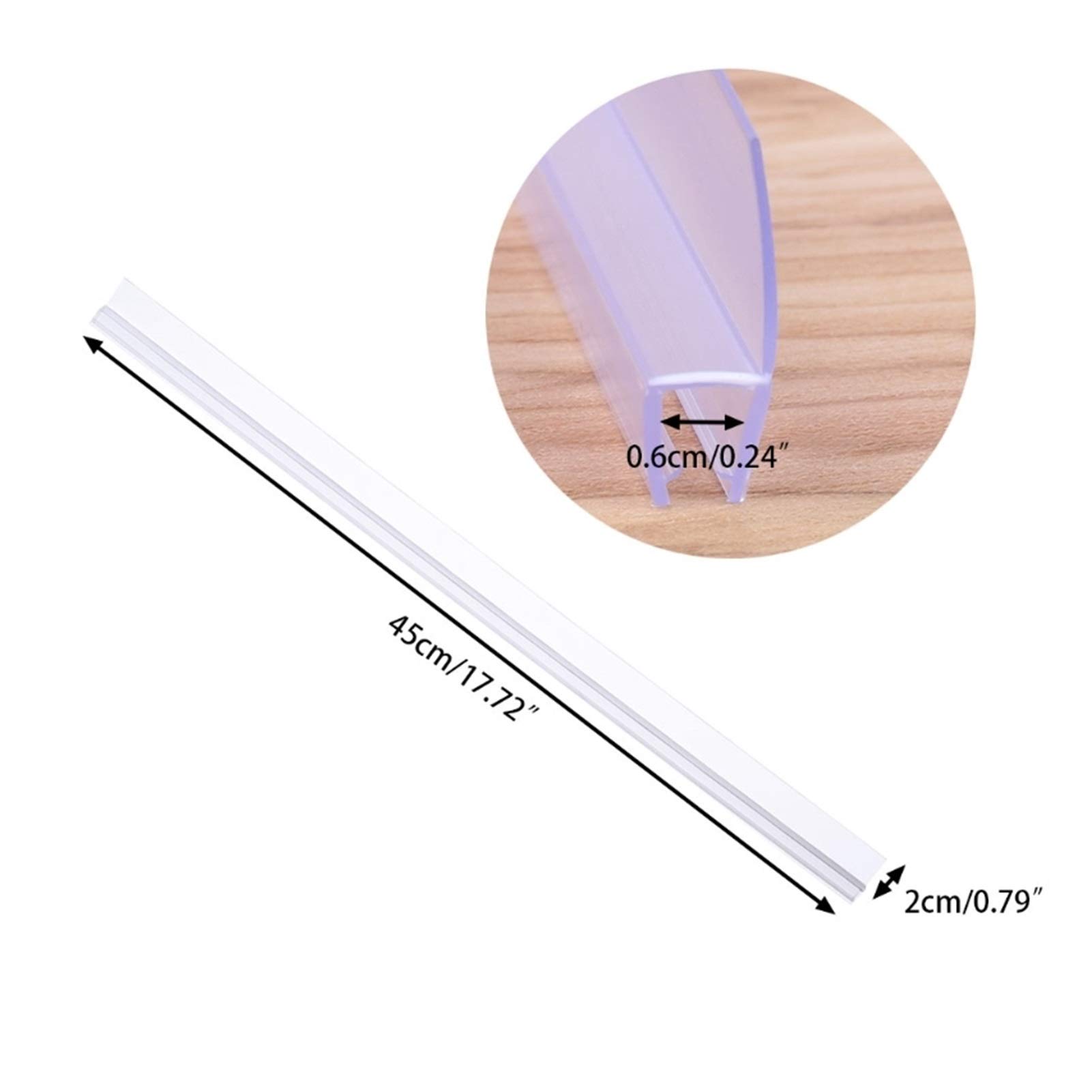 Bclla Zkenshan-Weather Stripping Seal U-Shaped Silicone Rubber Shower Room Door and Window Glass Seal Strips, for 0.5-35mm Thick Glass Seals, Glass Door Seal Strip Stop Shower Leaks