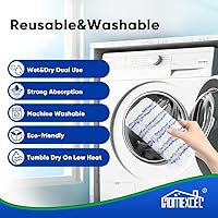 Vista 6 de HOMEXCEL Almohadillas de microfibra reutilizables compatibles con O-Cedar Hardwood Floor'N More, almohadillas de microfibra para la cabeza de mopa