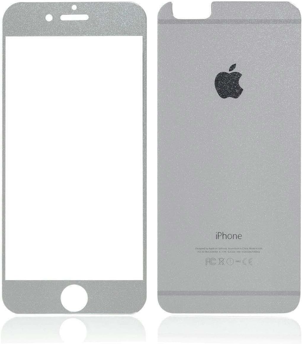 Cool Idea Tempered Glass Screen Protector Decal Sticker Skin for 5.5inch Iphone6 Plus/iphone 6s Plus (Silver grey)