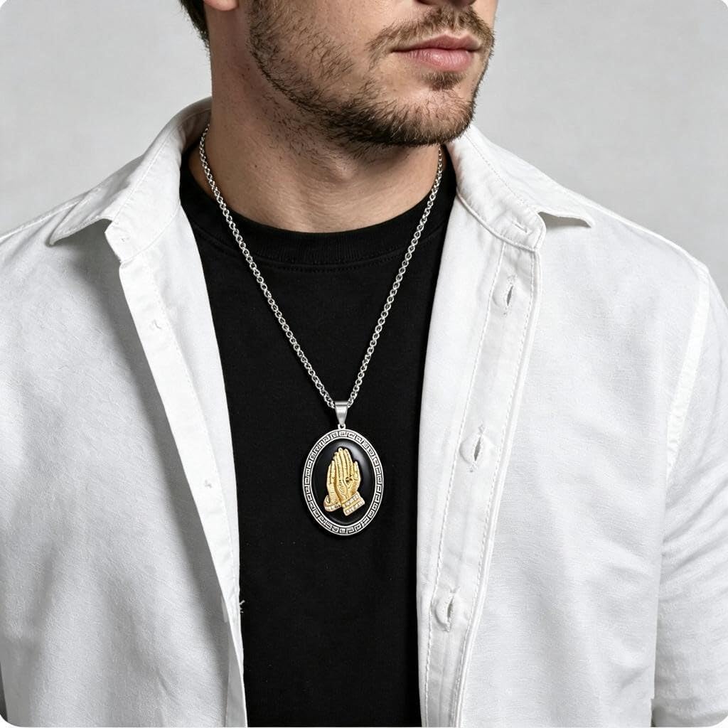 Men's Necklaces Virgin Mary Gold Our Lady of Guadalupe Medal Pendant