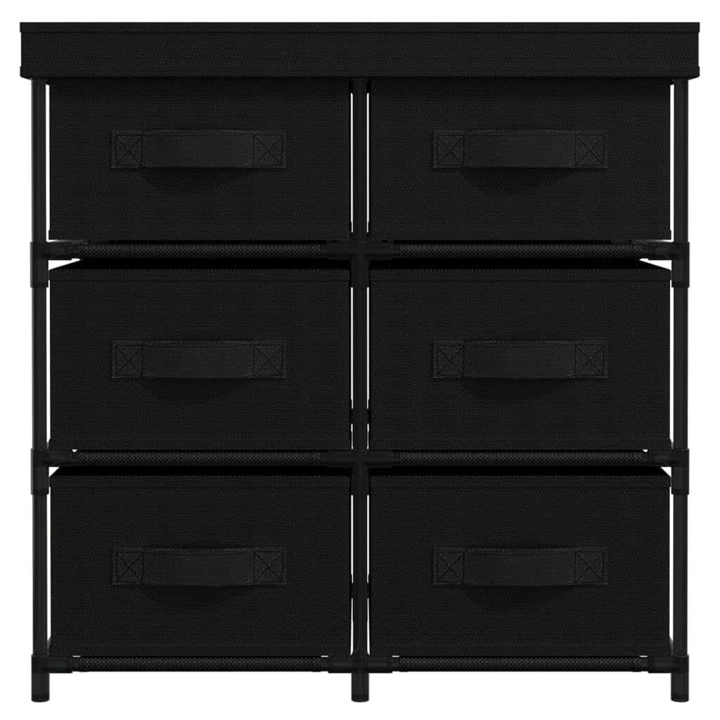 vidaXL Armario almacenamiento con 6 cajones acero negro 55x29x55 cm