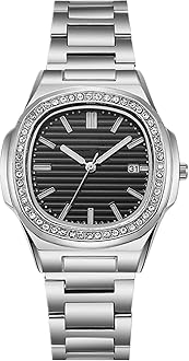 Mens Watch Analog Quartz Stainless Steel Date Watches Business Casual Business Watches for Men Women Luxury Style