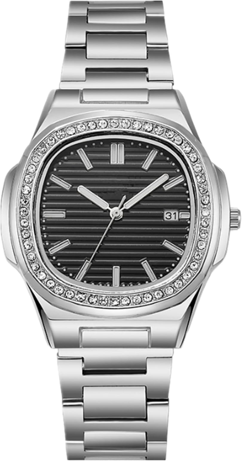 Mens Watch Analog Quartz Stainless Steel Date Watches Business Casual Business Watches for Men Women Luxury Style