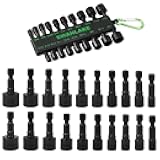 SWANLAKE 20PCS Power Nut Driver Set for Impact Drill, 1/4” Hex Head Drill Bit Set SAE and Metric