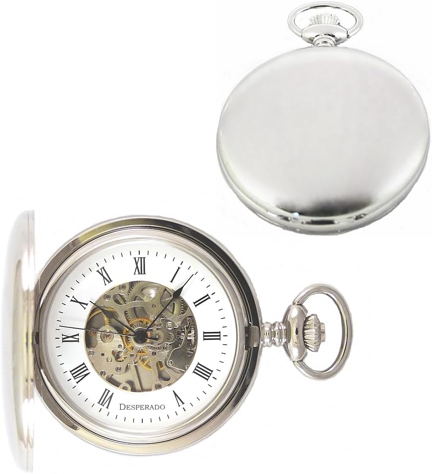 "Lincoln City 17 Jewel Wind Up Mechanical Chrome Pocket Watch