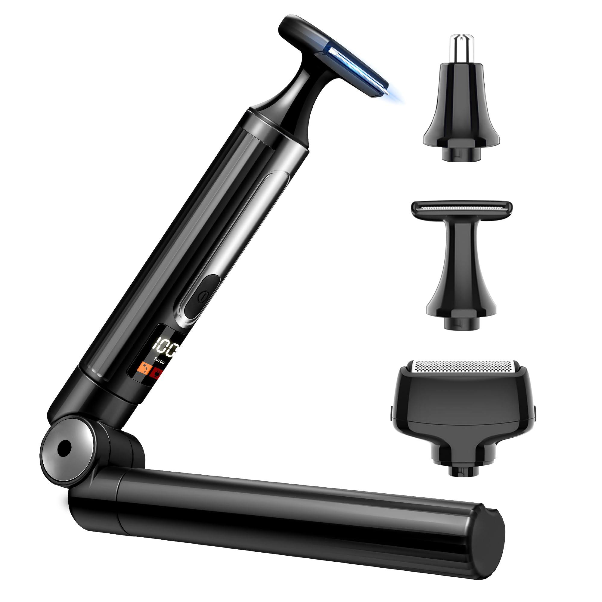 NUBACK Rückenrasierer Herren, 3 in 1 Mens Rasierer Herren, Trimmer for Herren mit Faltbarem Griff, Mens Back Shaver Elektrisch, Bodygroom Herren Sets with Wider Blade,Geschenk Mann
