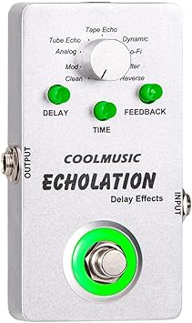 COOLMUSIC A-DE01 Echolation Digital Delay Pedal with 9 Effects...