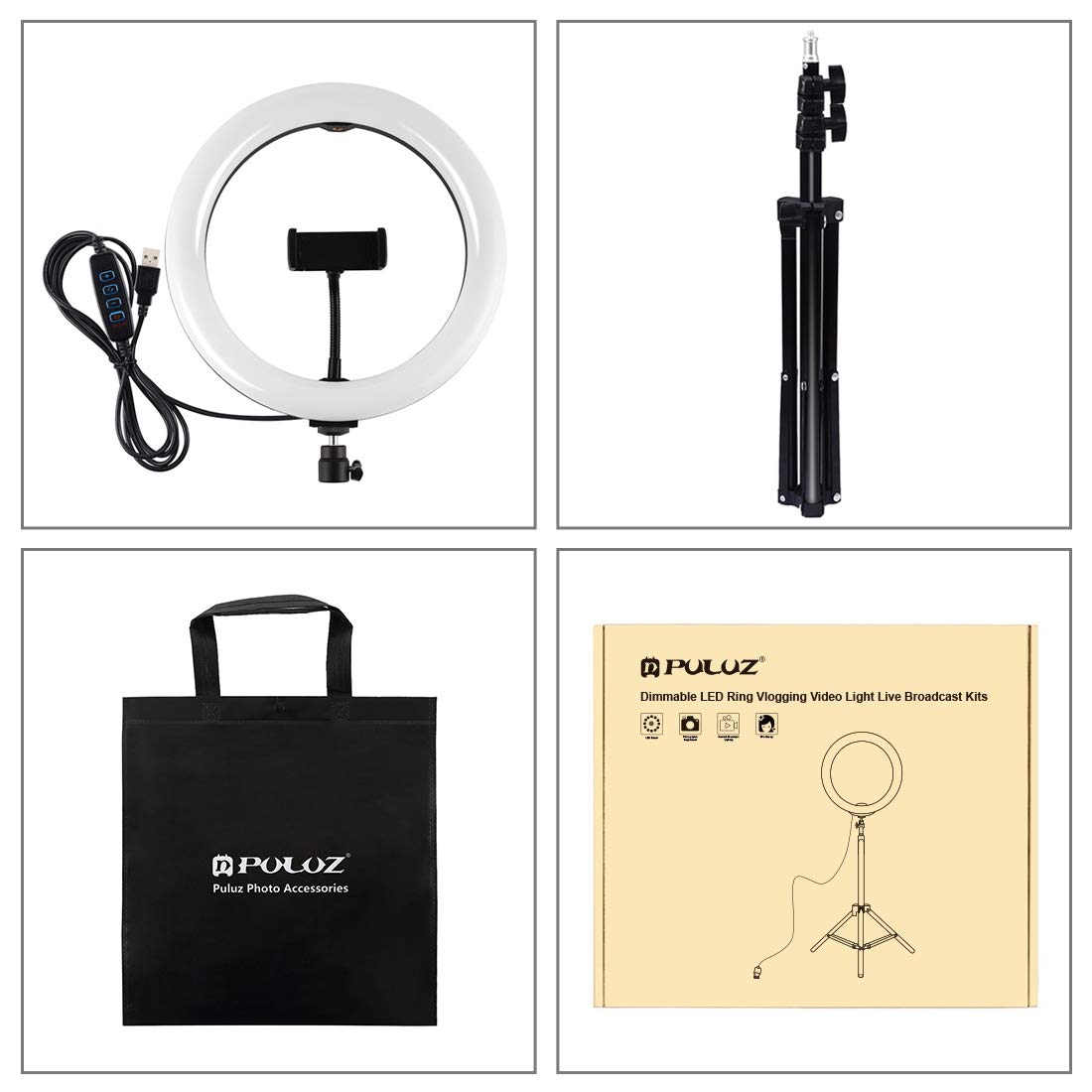 APP LIFE Ring Light 10 Pollici LED 3 Modalità Illuminazione 10 Luminosità Staffa Triangolare