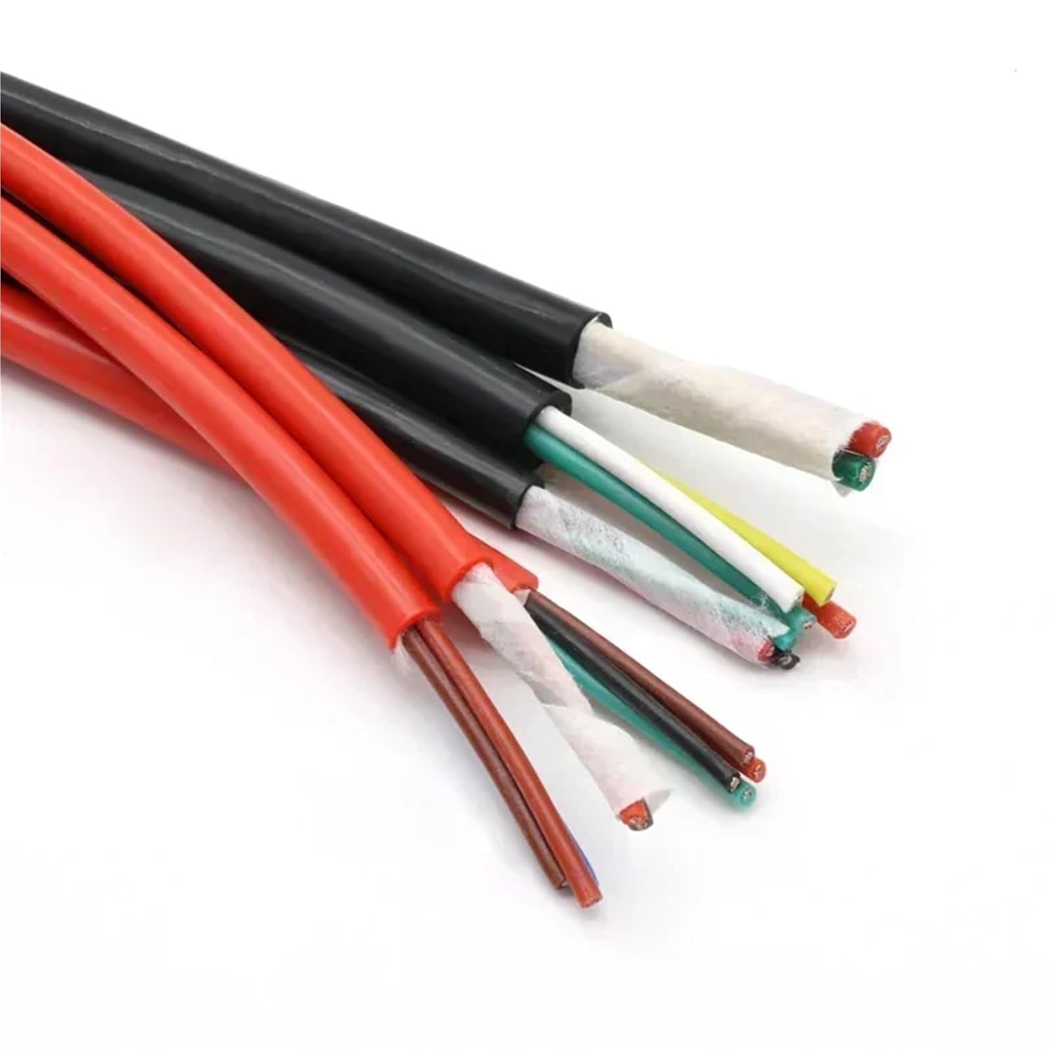 1~10m Soft Silicone Rubber Cable sq 0.3 0.5 0.75 1 1.5 2.5 4 6mm, 2 3 4 6 Cores Insulated Flexible Copper High Temperature Wire(Black 4mm,1 Meter_3 CORES)