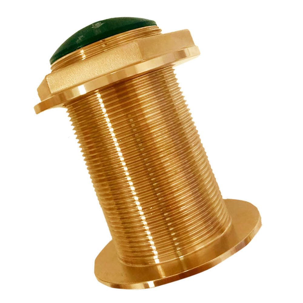 Echonautics Bronze Low-Profile Thru-Hull Medium-Frequency Chirp Transducer - 600W, 18° Tilt, 80-130kHz
