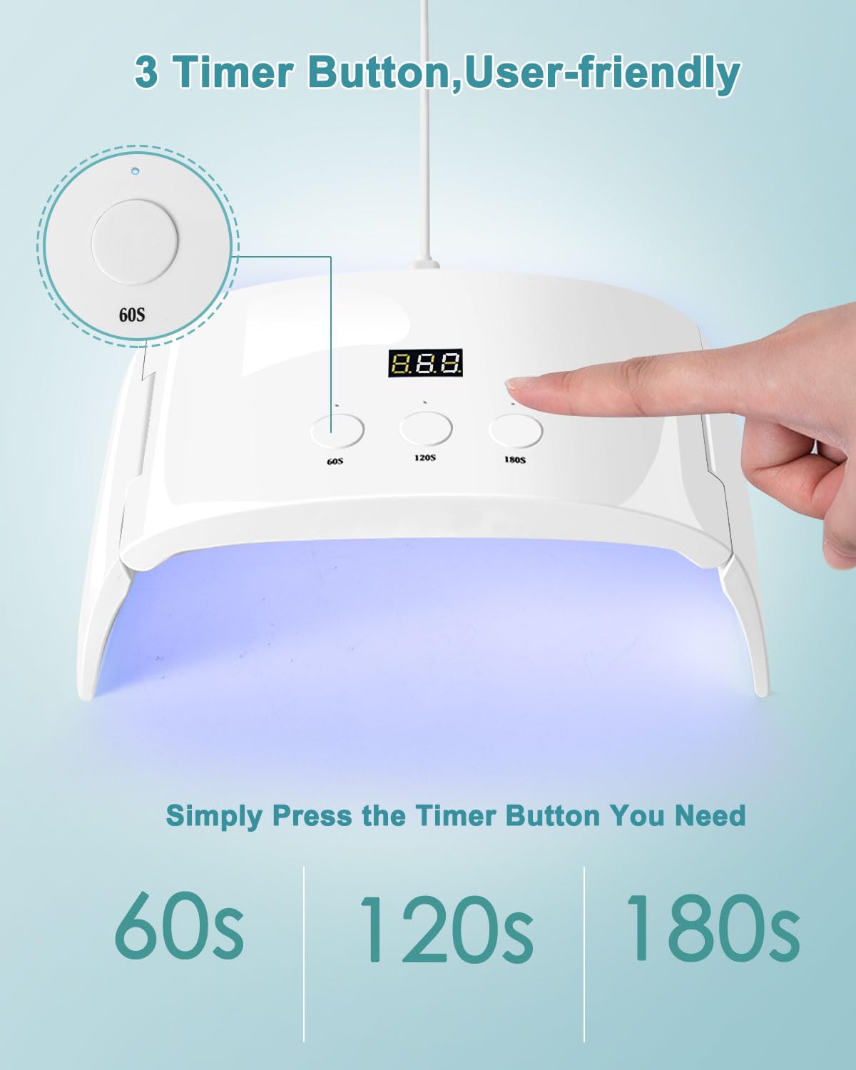 Lotifie UV LED Nail Lamp, Foldable Gel Polish Curing Light Dryer