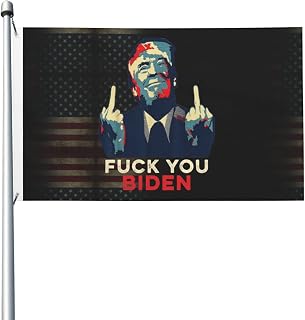 Fuck You Biden Funny Trump Middle Finger Flag 3x5 Feet Double-Sided Outdoor Decoration, As Pic