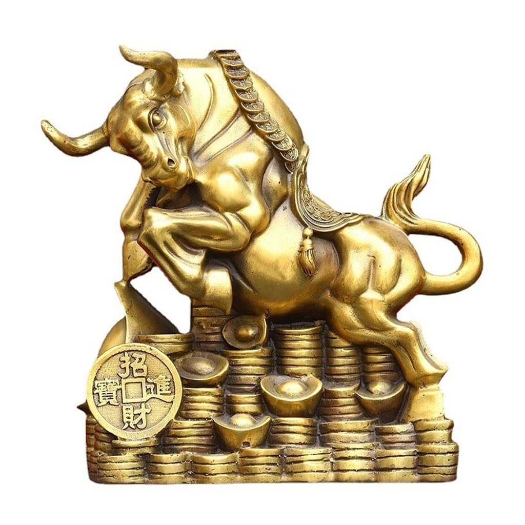 CHICKEN Bronze Living Room Ornaments Office Desktop Decorations, Brass Cow, Home Entrance Table, Living Room Feng Shui Ornaments to Attract Wealth