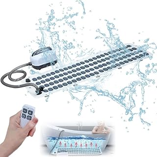 Home Surfing Massage Bath Mat - 9 Gear Adjustment, Non-Slip Bath Mat W/Inflatable Pillow & Remote, Body Bubble Bath Machine, Full Body Massage Hydrotherapy Machine